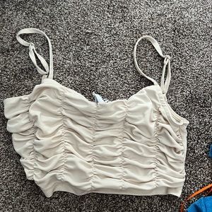 Princess Polly beige crop top